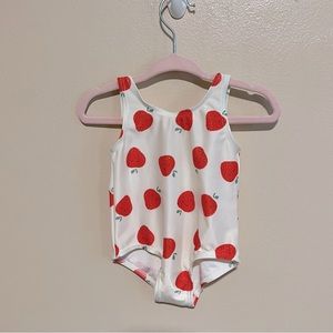 H&M Strawberry Pattern baby swimsuit|Size: 2months-6months